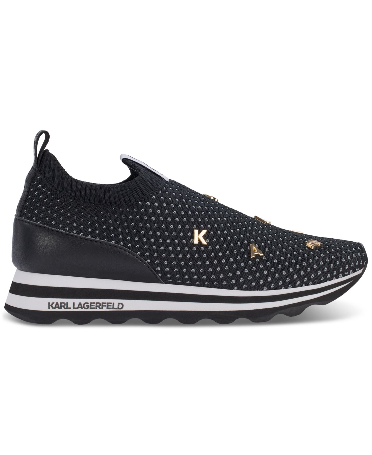 Женские кроссовки KARL LAGERFELD PARIS Marje Slip-On, цвет: Чёрный — фото 2