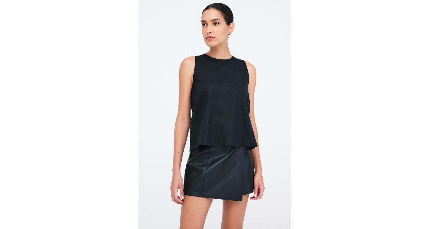 Women's McKinley Sheer Linen Sleeveless A-Line Top with Back Zip