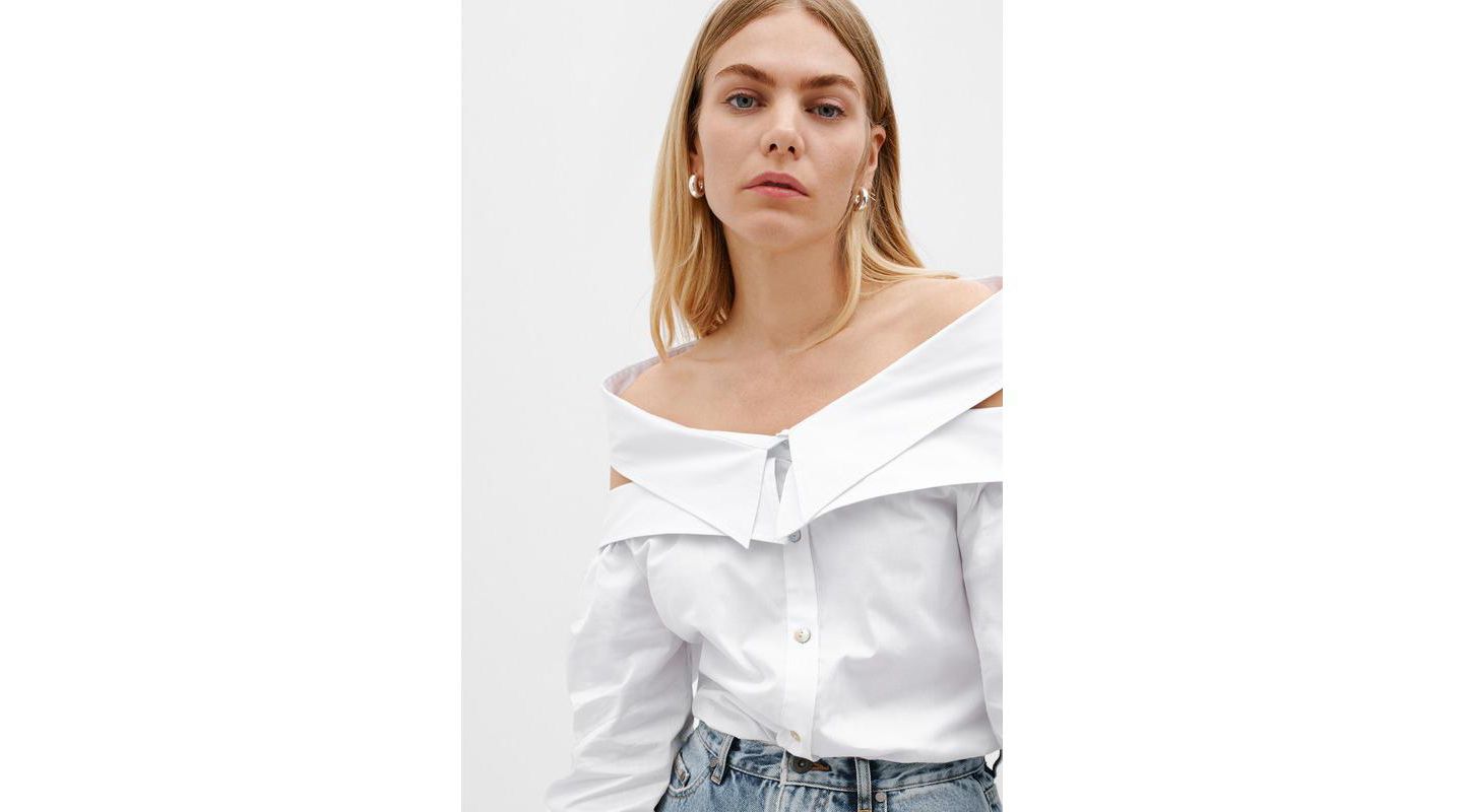 Женская рубашка Marcella Vesper Oversized Cotton Poplin Button-Down Oxford, цвет: Белый — фото 7