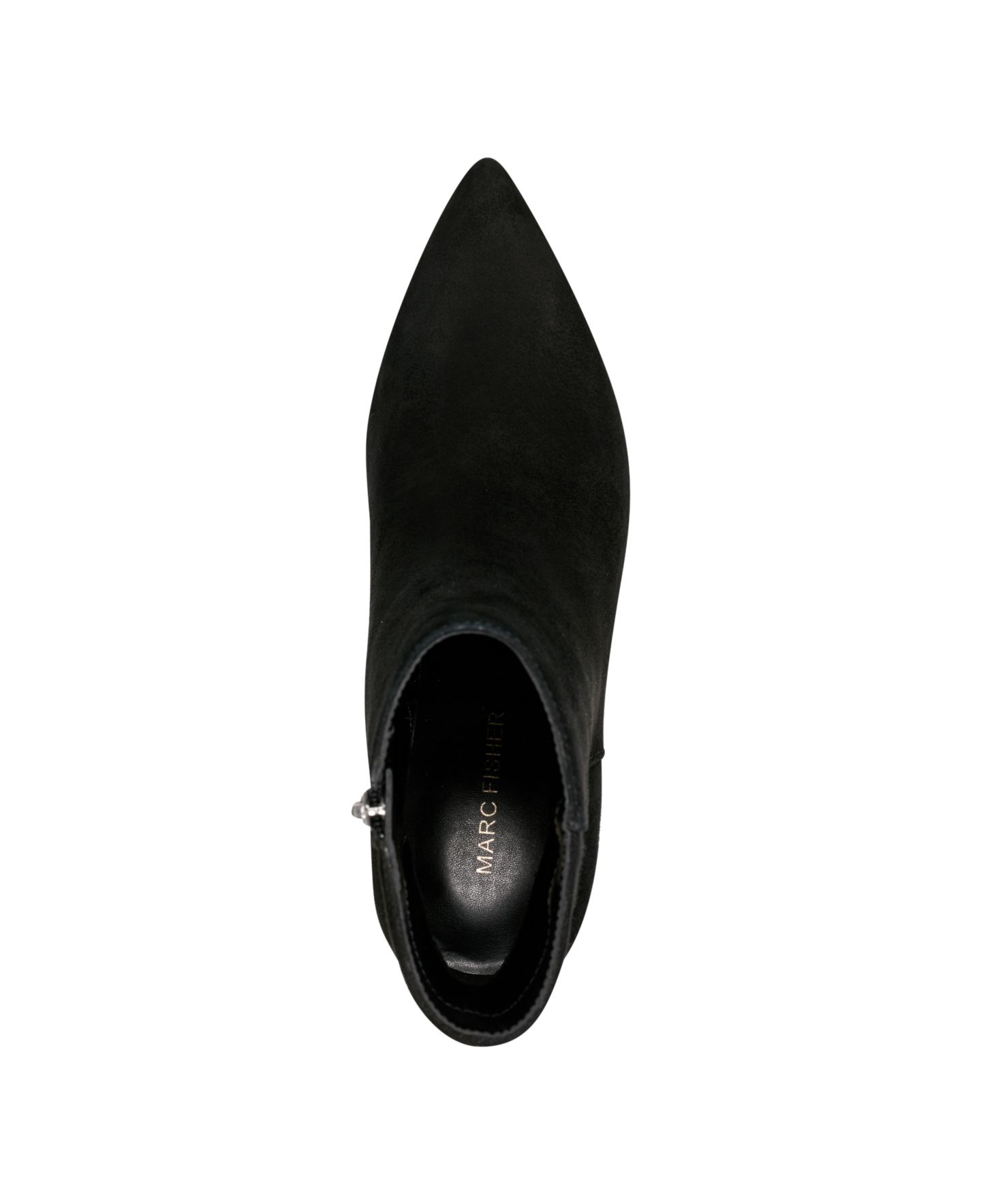 Женские ботинки Marc Fisher Glorry Pointy Toe Kitten Heel Booties, цвет: Чёрный замшевый — фото 4