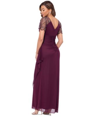Beaded-Sleeve Gown 