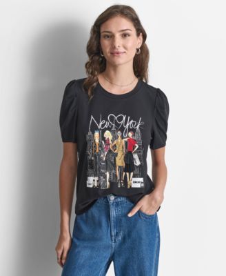 DKNY - Women's New York Girl Graphic Crewneck Top