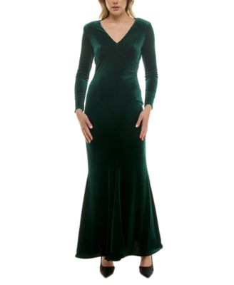 Macys green velvet dress best sale