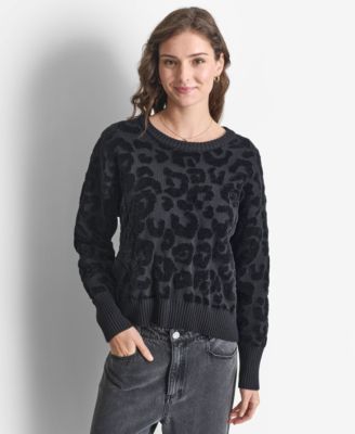 DKNY Women s Round Neck Animal Chenille Sweater Macy s