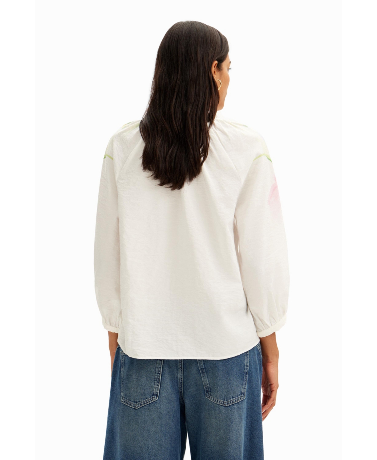 Desigual Women's Flowy blouse with watercolor floral print.