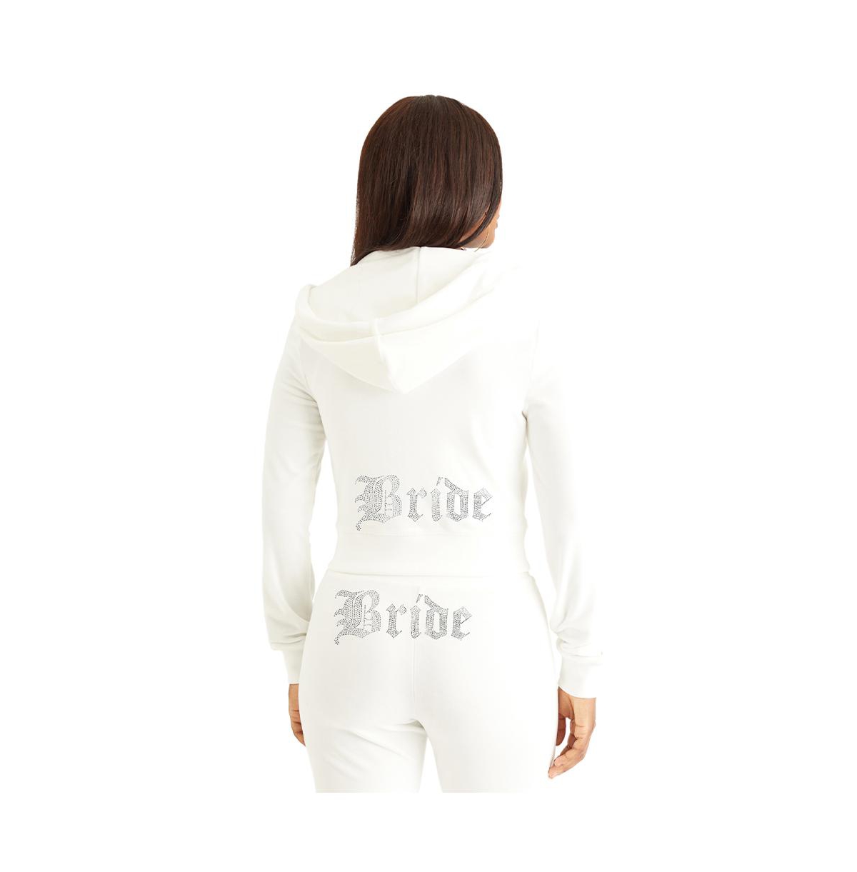 Juicy Couture Women's Bride Big Bling Velour Hoodie