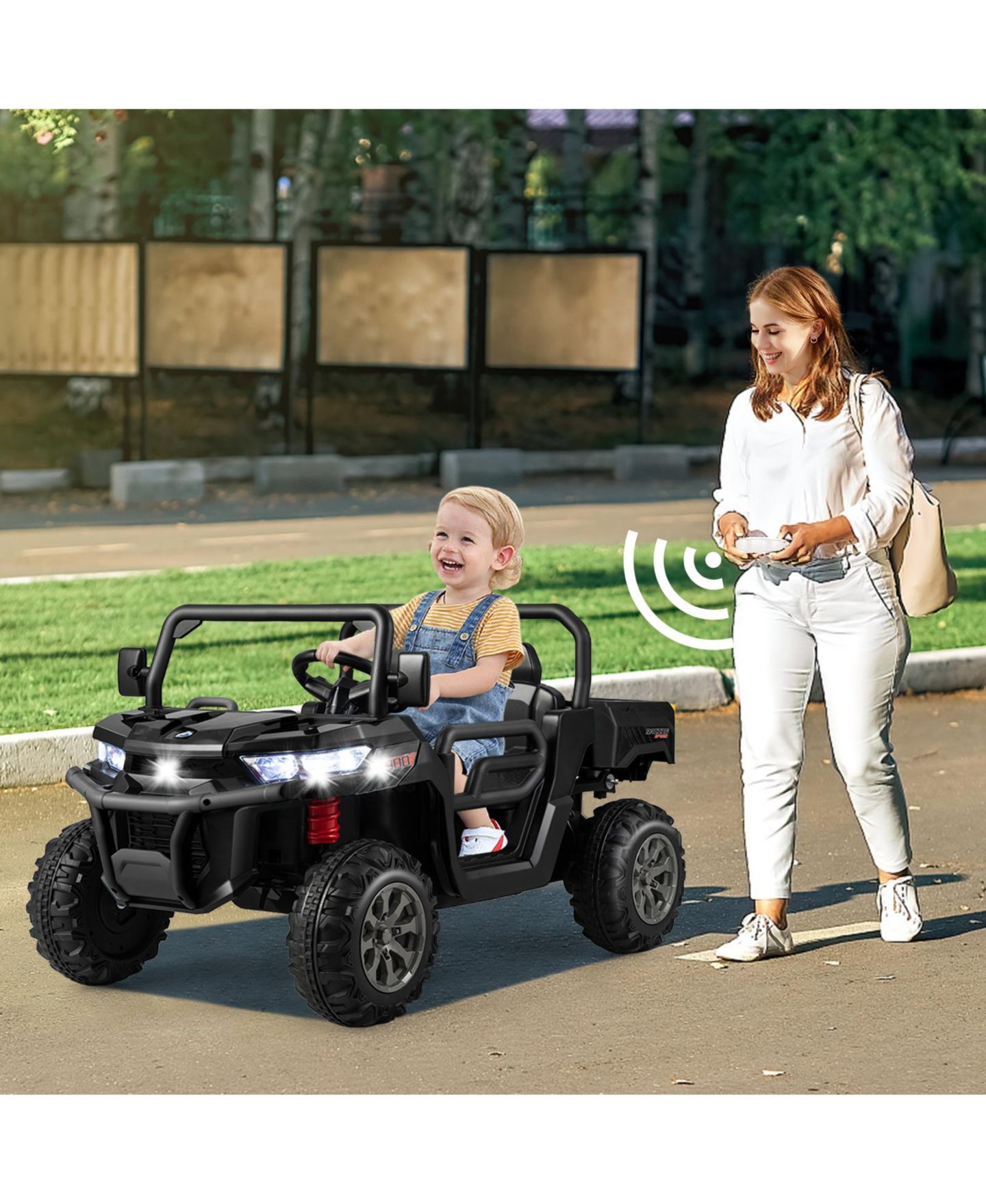Детская игрушка SUGIFT 2-Seater Ride-On Dump Truck with Dump Bed and Shovel, 110 lbs Capacity, Ages 3+, цвет: Чёрный — фото 6