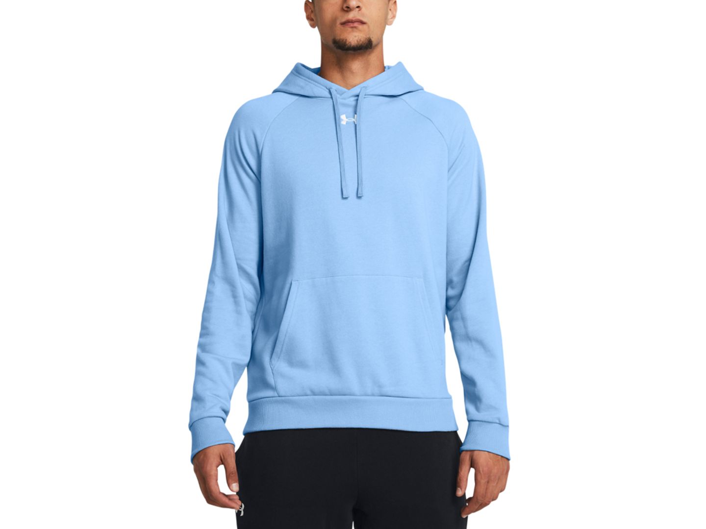 Мужское худи Under Armour Rival Logo Embroidered Fleece, цвет: Синий — фото 1