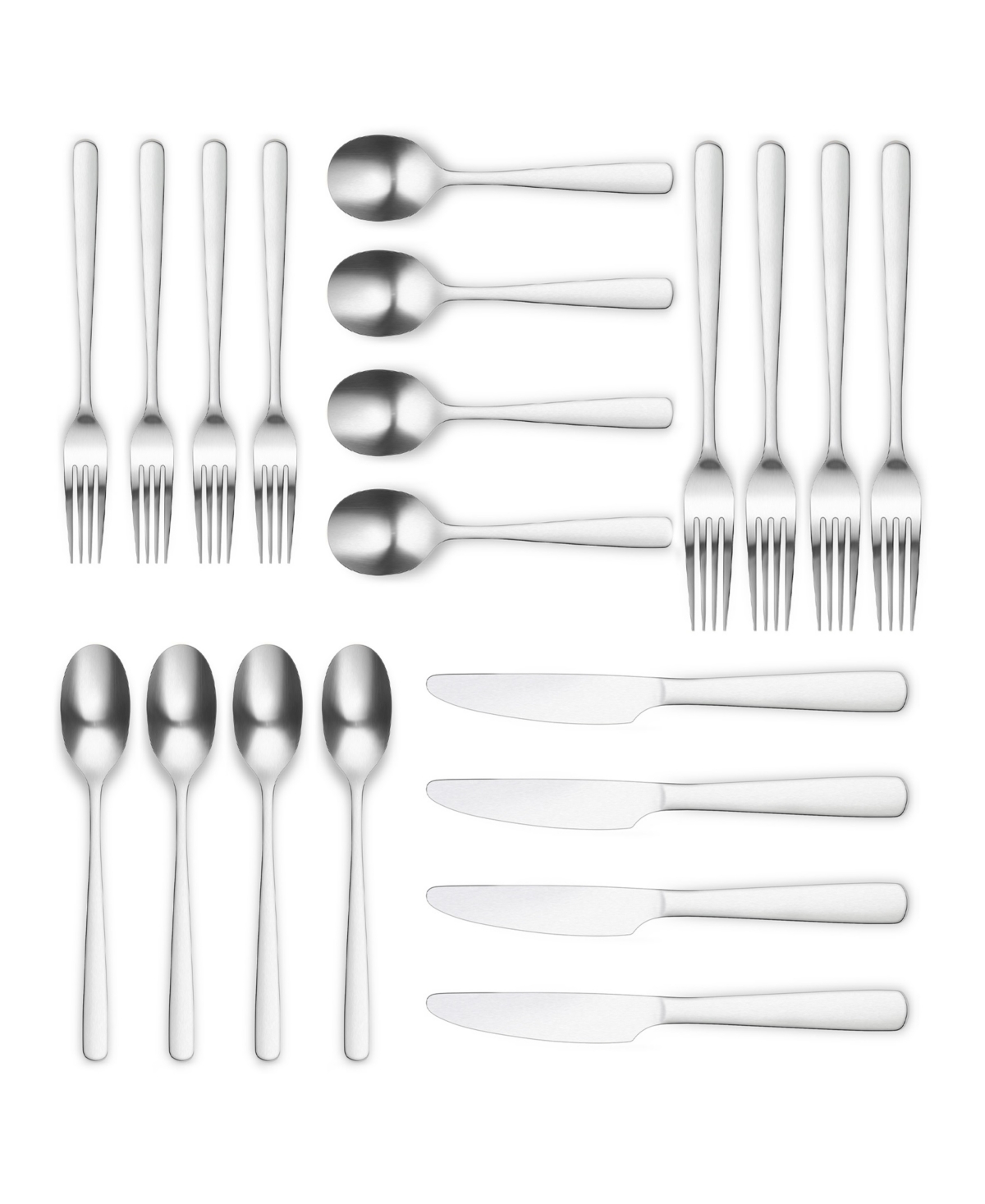 Ornative Aabbye Mirror Service For 4 20 Piece Flatware Set In Silver