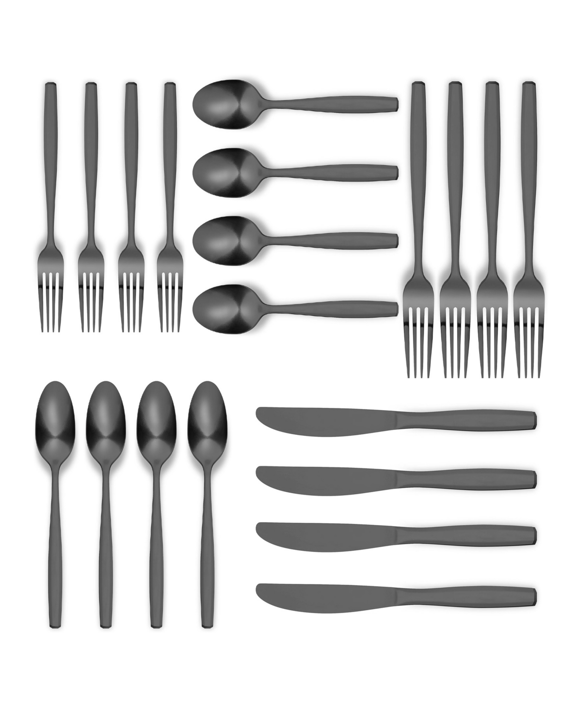 Ornative Amias Service For 4 20 Piece Flatware Set In Black