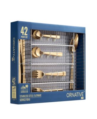 Alicja 42 Piece Flatware Set with Wire Caddy, Service for 8 