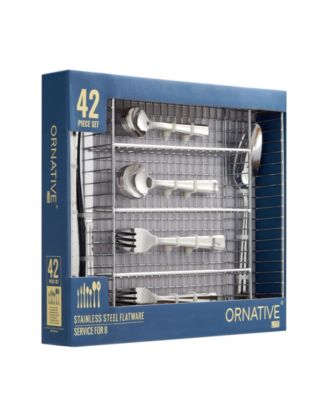 Alicja 42 Piece Flatware Set with Wire Caddy, Service for 8 