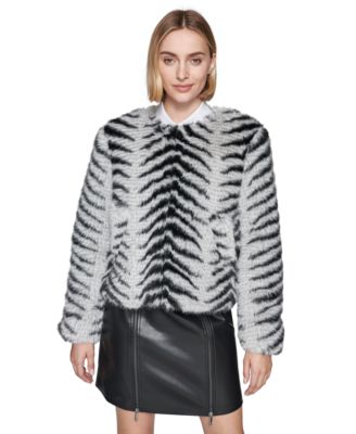 KARL LAGERFELD PARIS - Women's Faux-Fur Cropped Jacket