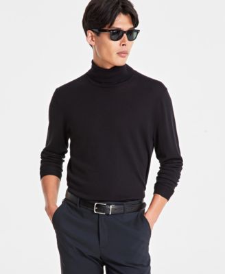 Alfani - Men's Merino Wool-Blend Turtleneck Sweater