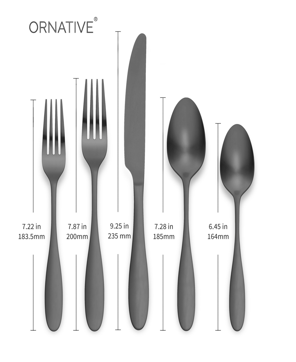 Ornative Amadea Service For 4 20 Piece Flatware Set In Black