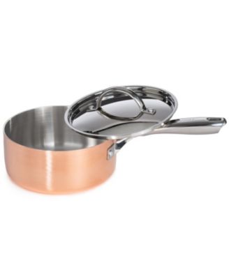 Vintage Tri-Ply Copper 7" Saucepan 2qt. with Lid, Polished