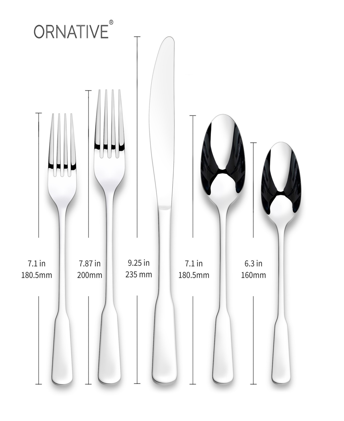 Ornative Yesenia Satin Service For 8 45 Piece Flatware Set In Silver