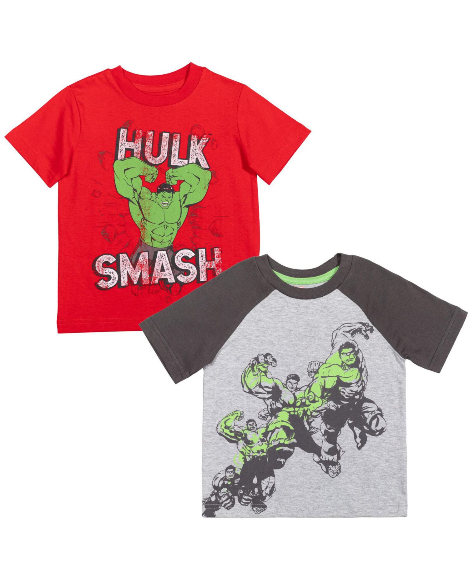 Toddler Boys Marvel Spider-Man Black Panther Iron Man Hulk Captain America 2 Pack Graphic T-Shirts to