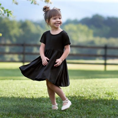 Baby Girls Midnight Floral Short Sleeve Twirl Dress
