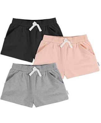 Toddler & Baby Girls Knit Shorts, 3-Pack