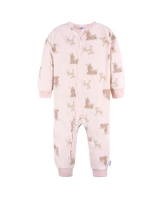 Baby Girls Footless Fleece Pajamas, 3-Pack