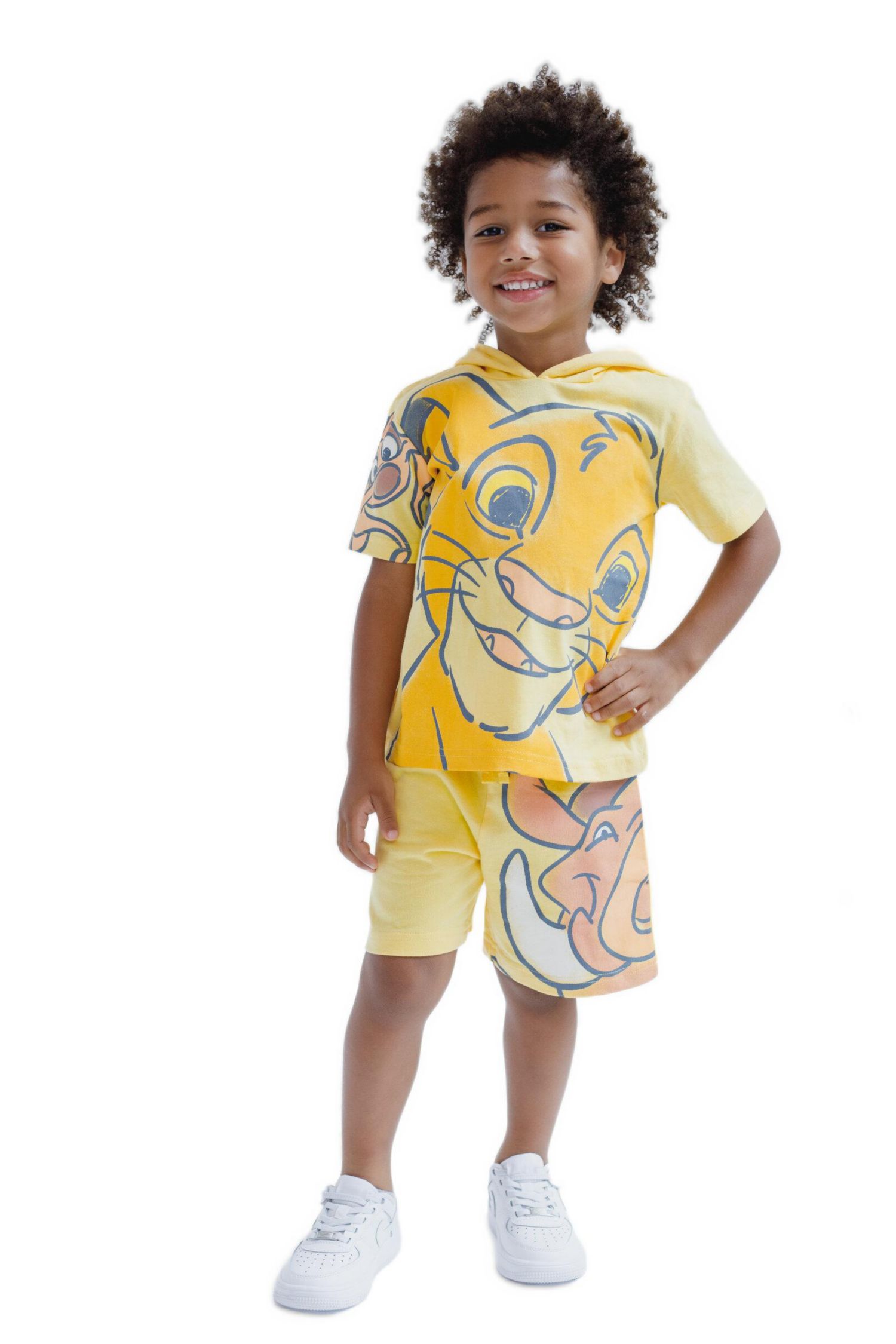 Toddler Boys (2T-4T) Cosplay Hooded Pullover Shirt and French Terry Shorts Outfit