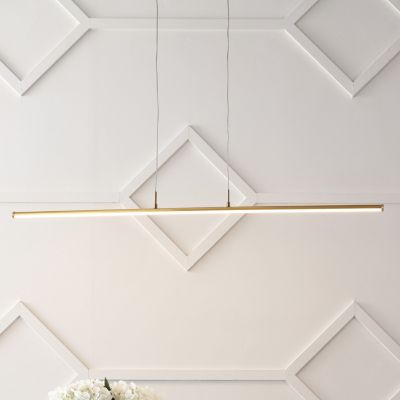 Conley 39.5" Dimmable Adjustable Integrated LED Metal Linear Pendant, Brass Gold