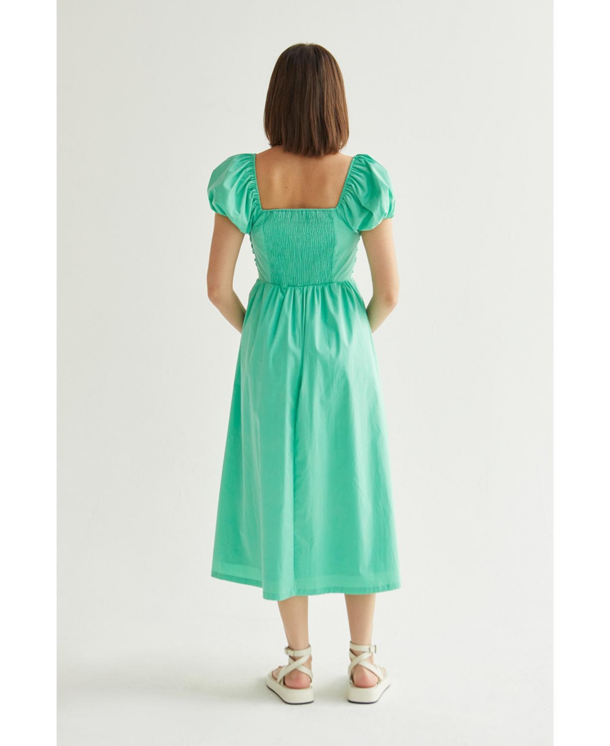 Crescent Women's Bella Puff Sleeve Midi Dress