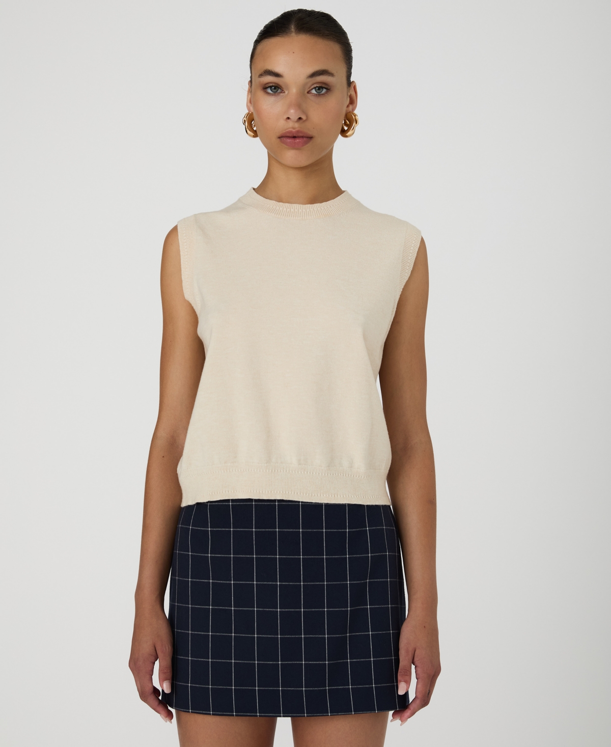 Women's Cosysoft Crewneck Sweater Vest - Light Oatmeal