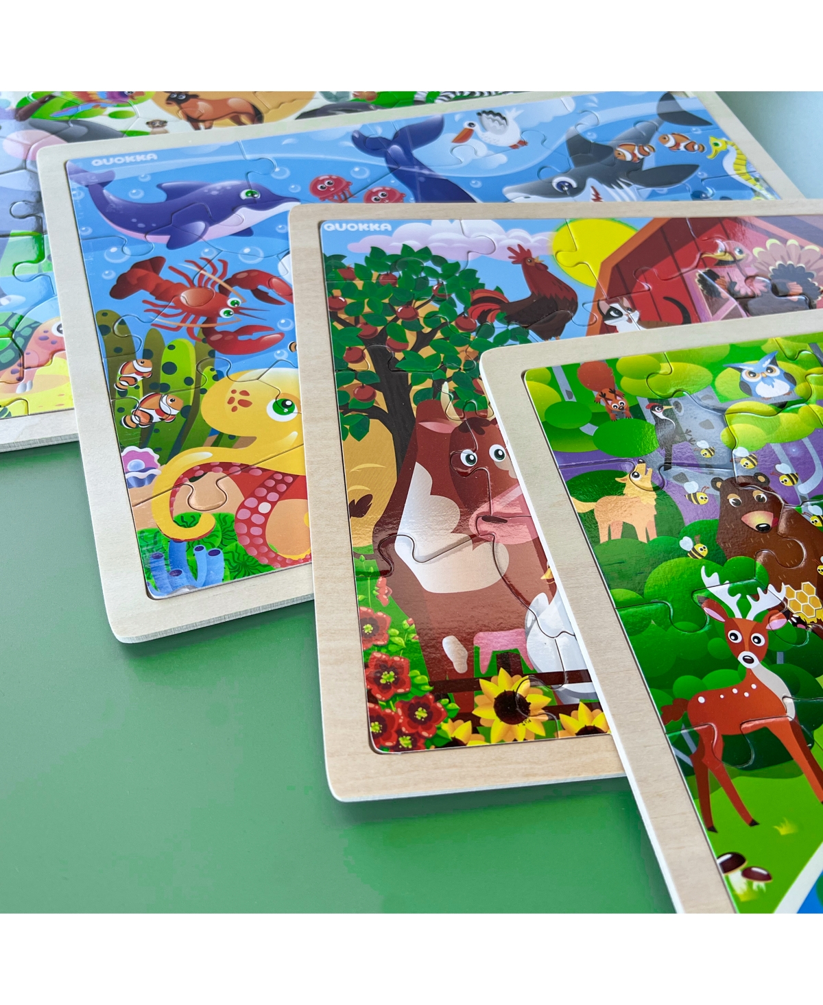 Quokka 4SET Pcs Wooden Puzzles for Kids Ages 4-6 - Mermaids Princess
