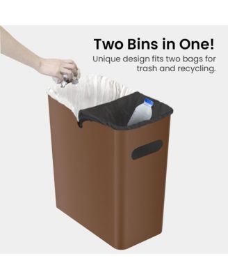4.2 Gallon SlimGiant Plastic Set of 2 Wastebasket with Handles