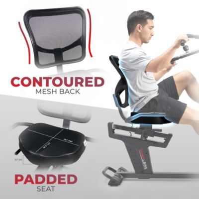 Electromagnetic Recumbent Cross Trainer Exercise Elliptical Bike w/Arm Exercisers, Exclusive SunnyFit App Bluetooth Connectivity