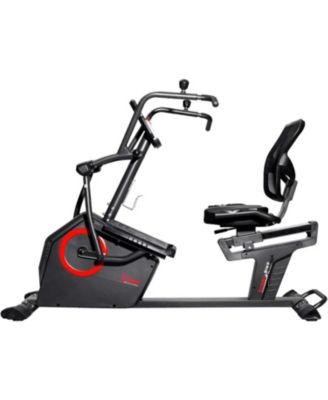 Electromagnetic Recumbent Cross Trainer Exercise Elliptical Bike w/Arm Exercisers, Exclusive SunnyFit App Bluetooth Connectivity