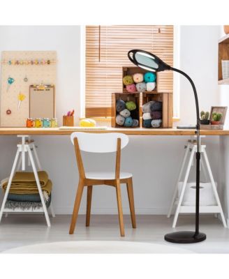 Lightview Pro 1.75X Magnifying LED Floor Lamp with Adjustable Gooseneck Head (3 Diopter)