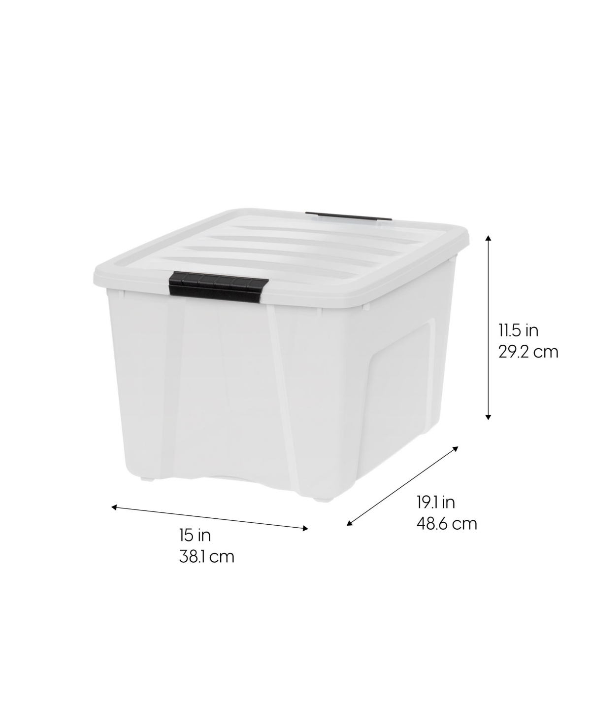Iris 6 Pack 40qt Clear View Plastic Storage Bin with Lid and Secure Latching Buckles