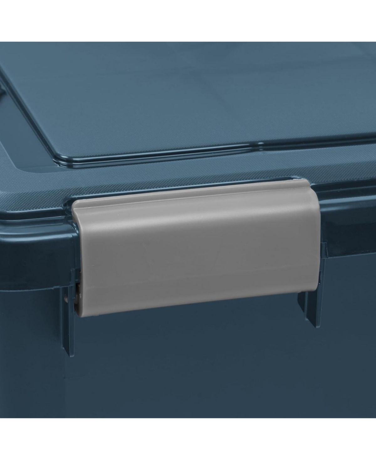 Iris 4 Pack 30.6qt Weatherpro Airtight Plastic Storage Bin with Lid and Seal and Secure Latching Buckles, Navy