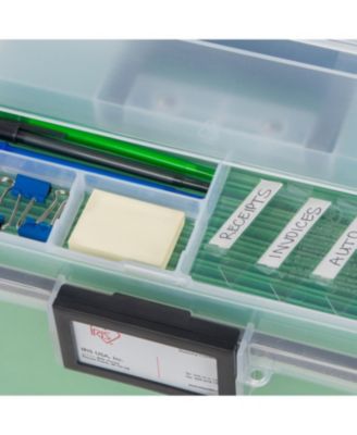 USA 19 Qt. WEATHERPRO Plastic Office Storage Portable Letter Size File Box with Organizer-Lid and Seal and Secure Latching Buckles, Clear