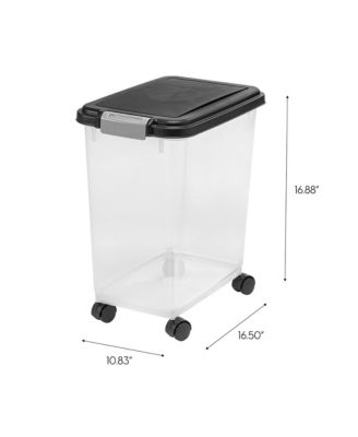 33qt/25lbs Airtight Pet Food Storage Container, Black