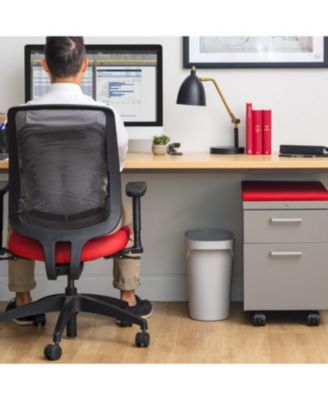 IRIS 6 Gallon Plastic Trash-Can for Bathroom-Kitchen-Bedroom, Gray, Set of 3