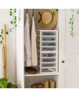 USA 2Pack 4 Drawers Plastic Clear View Desktop Storage Organizer