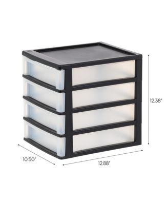 USA 4-Drawer Desktop Storage Unit, 2 Pack, White