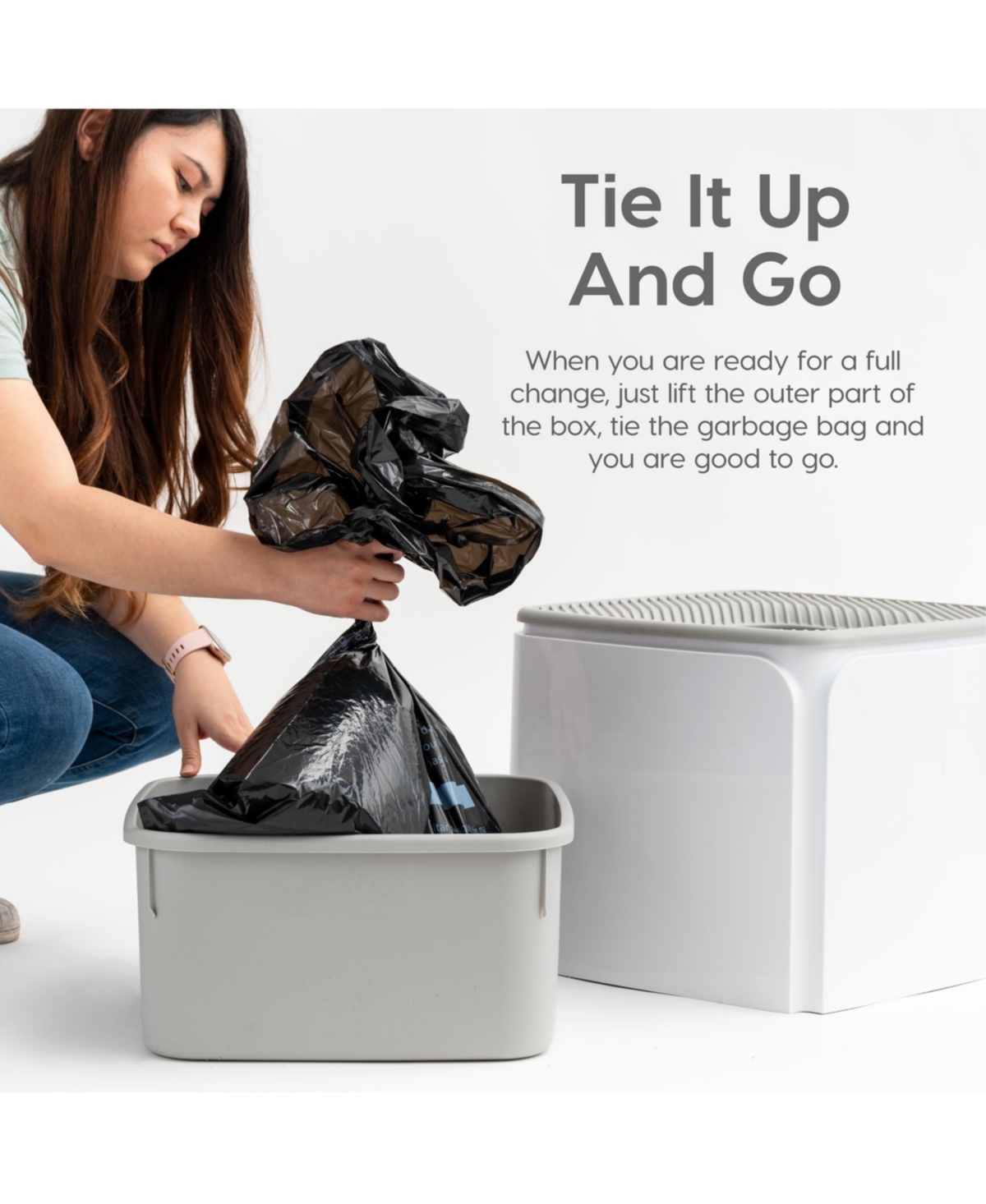 Iris Usa Premium Top Entry Cat Litter Box Litter Particle Catching Cover and Privacy Walls with Scoop,- White