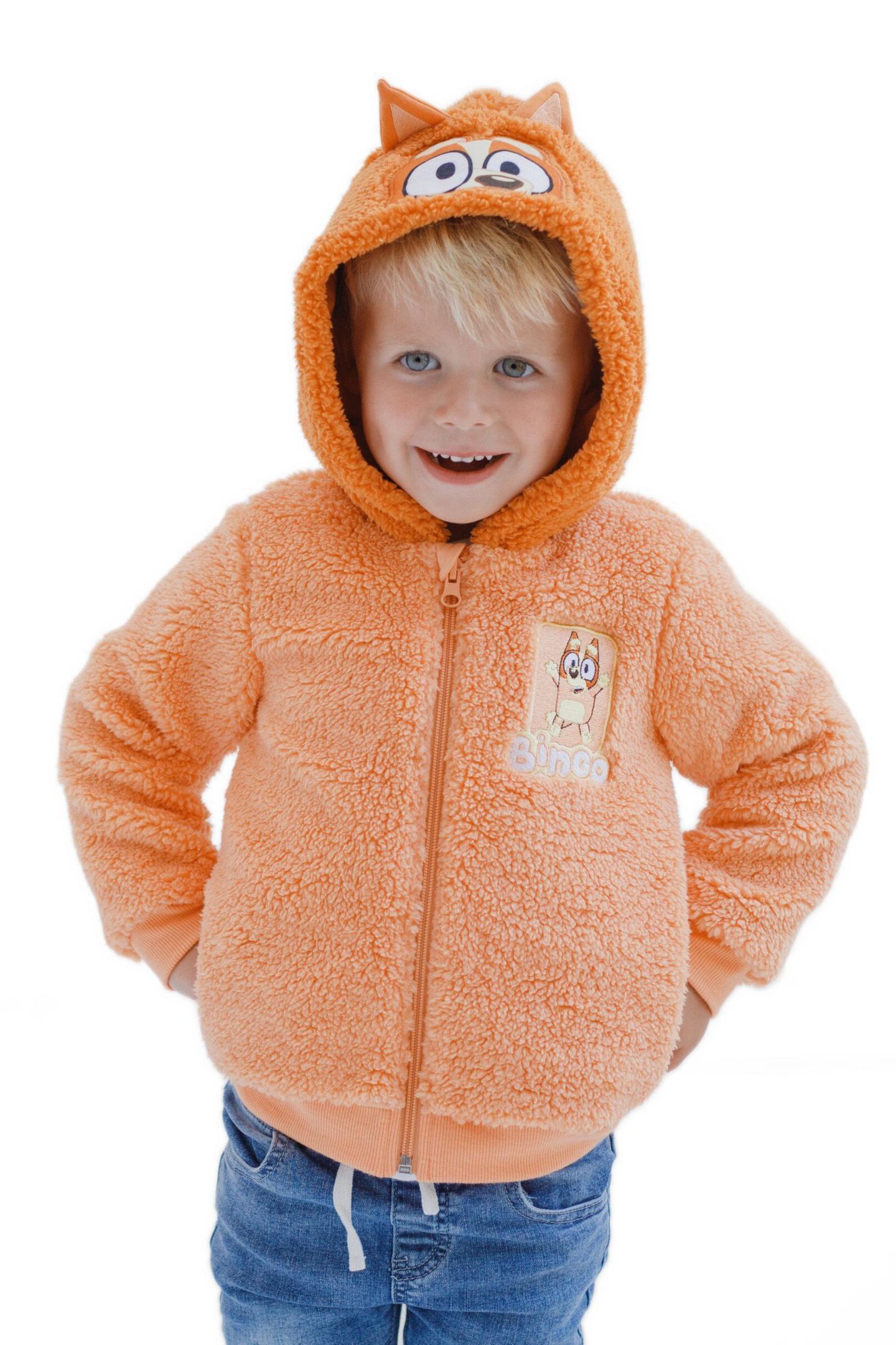 Худи Bluey Zip-Up для мальчиков-малышей, цвет: Оранжевый — фото 2