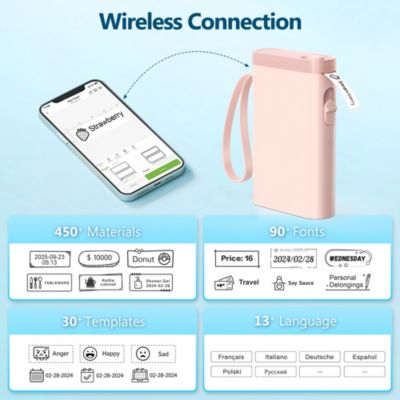 Label Maker Machine with Tape, P21-A Portable Bluetooth Label Printer, Wireless Built-in Cutter Sticker Maker Mini Label Makers with Multiple Templates for Organizing Storage Office Home, Green