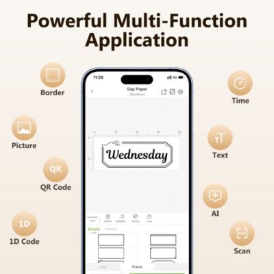 Label Maker Machine with Tape, P21-A Portable Bluetooth Label Printer, Wireless Built-in Cutter Sticker Maker Mini Label Makers with Multiple Templates for Organizing Storage Office Home, Green