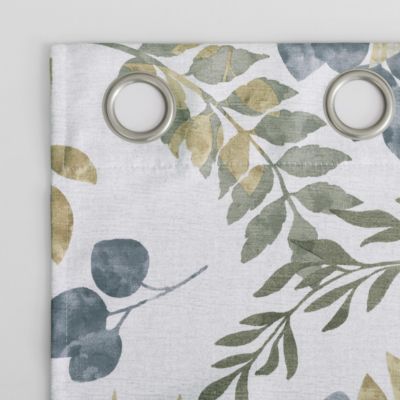 Remi Floral Leaf Print Blackout Grommet Curtain Panel
