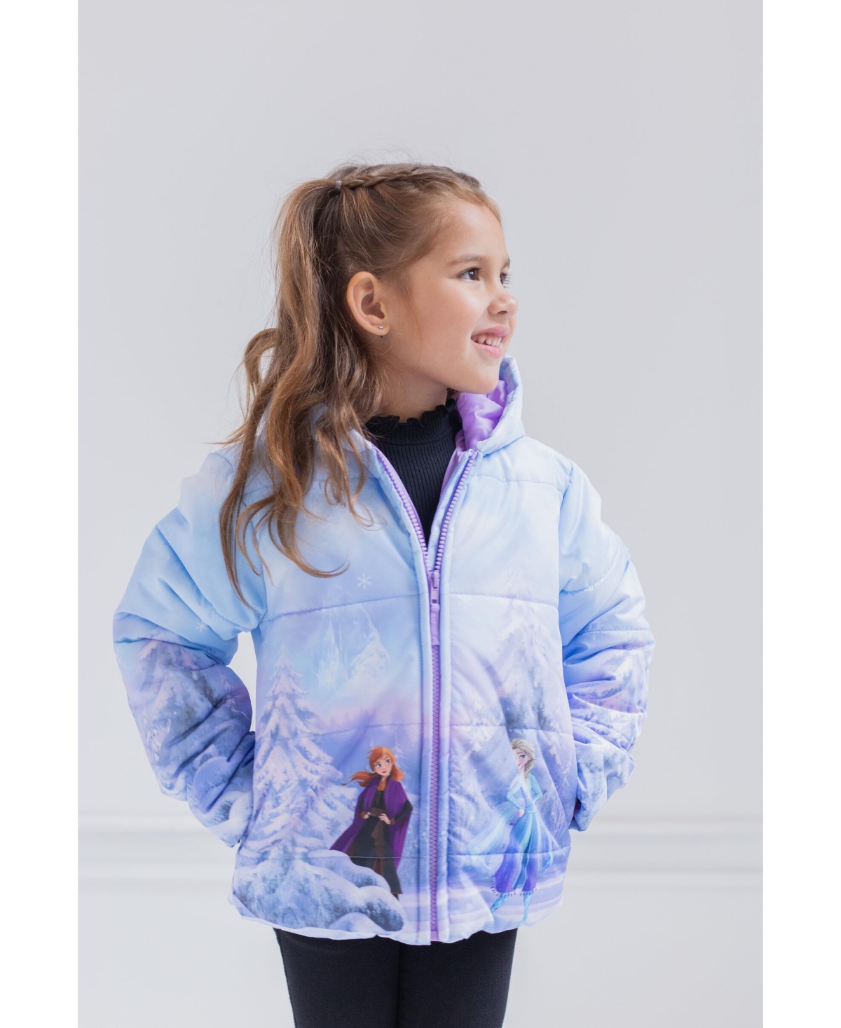Disney Toddler Girls Frozen Zip Up Puffer Jacket to (2T