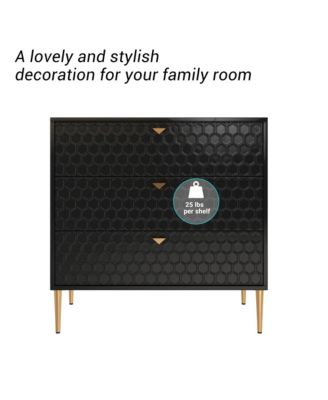 32"Tall 3-Drawer Storage Cabinet Dresser Chest