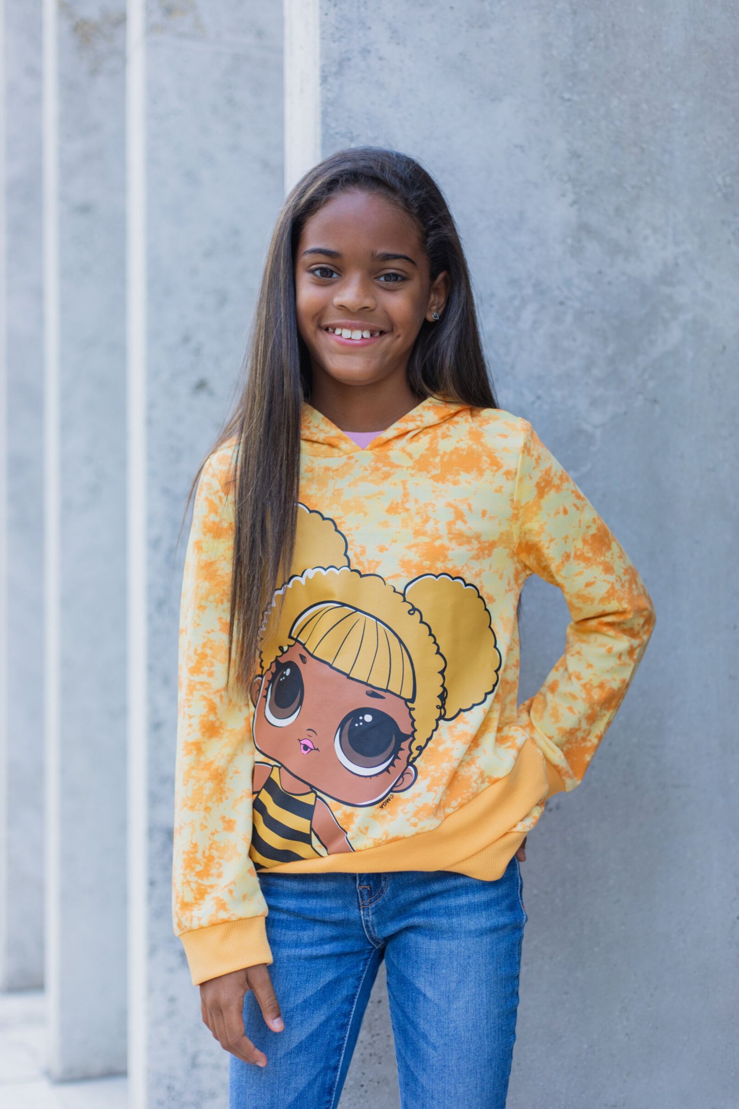 Girls Queen Bee Diva Fleece Pullover Hoodie to