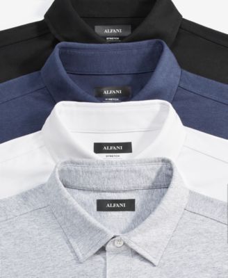 Alfani Men's Classic-Fit Heathered Jersey-Knit Button-Down Shirt, Created  for Macy's - Macy's